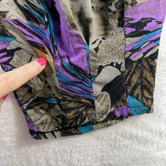 Vtg 90s Mr. K Large Petite LP Pants MC Hammer Floral Tapered Grunge Street Punk - Picture 4 of 15